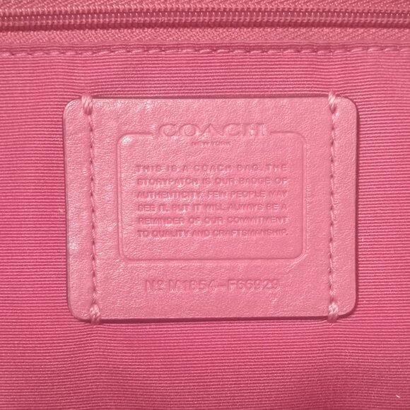 Coach City Red Buffalo Plaid Print PVC & Leather Zip Top Tote - Picture 5 of 15